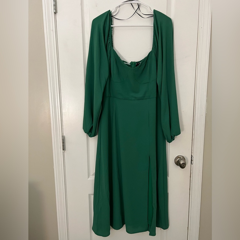 Long Green Slit Dress